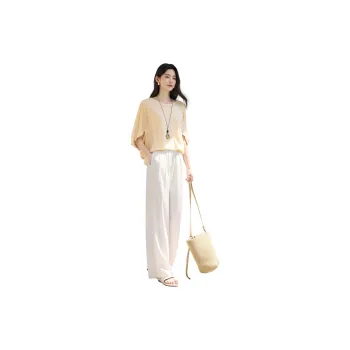 IHIMI T Shirt Women's Light Orange Yellow