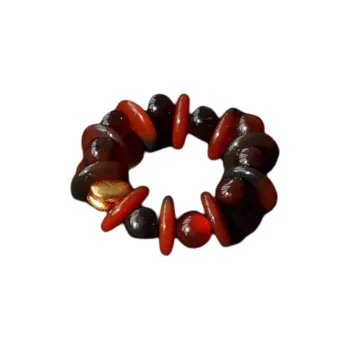 FOUNDRY BOUNDARY 18K Gold Plated Copper Rings Unisex Red