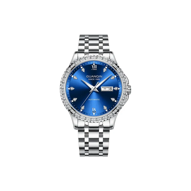GUANQIN Automatic Mechanical Movement Stainless Steel Watchband Watch Men's Watches Black Dial-18