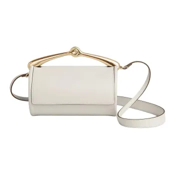 HERMES Maximors Swift Calfskin One Shoulder Handbag Women's Pearl White