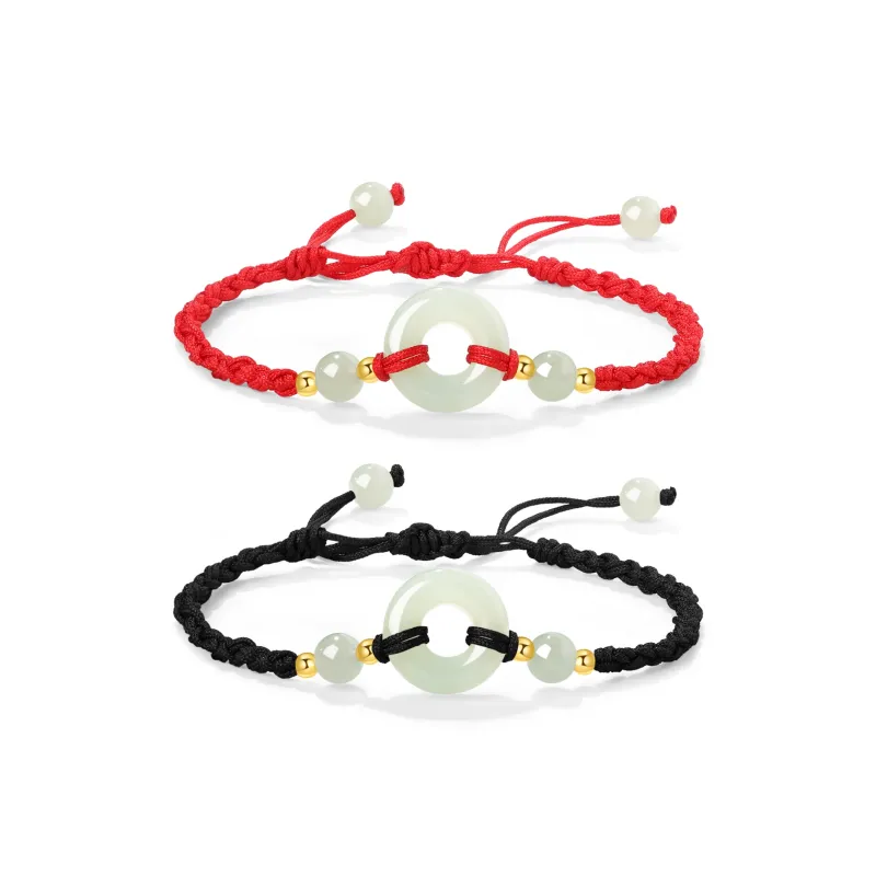 D.Get Hetian Jade Bracelets Pale Greenish White Jade Unisex-7