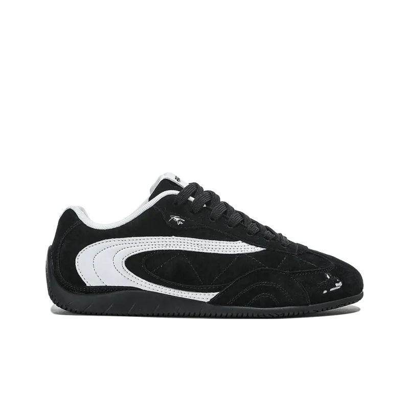 FERW Slip Resistant And Abrasion Resistant Coverage Low Top Casual Shoes Unisex Black White-2