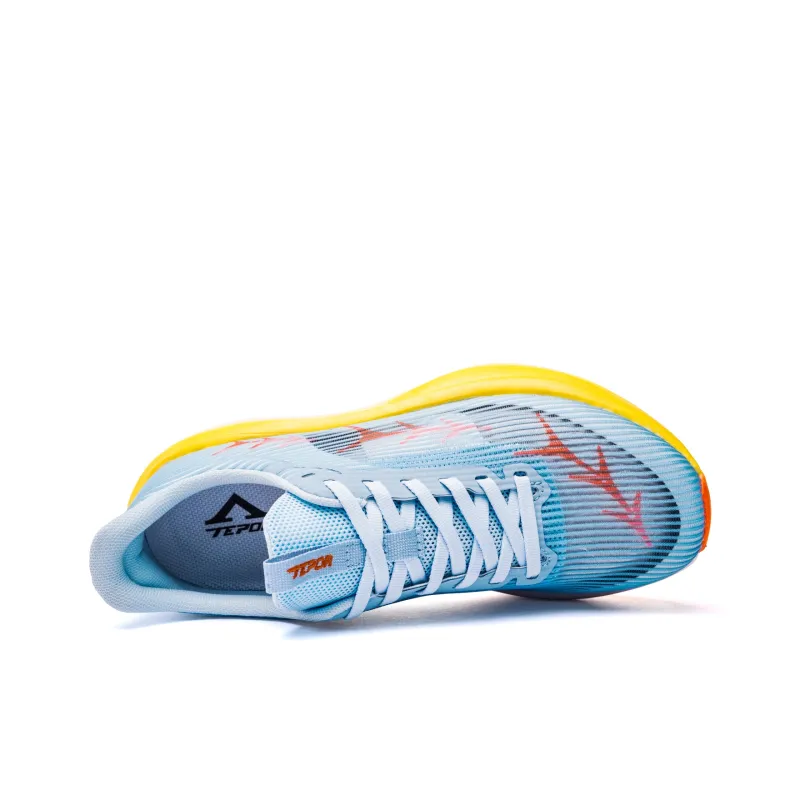TEPOR Running Shoes Unisex Low Top Misty Blue/Dusk Cloud White/Gradient Black/Ice Blue Pink/Starburst Orange/Duorolan-40