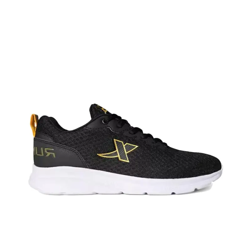 XTEP Feather Cushioning, Wear Resistant Low Top Running Shoes Men's Black Gold-1