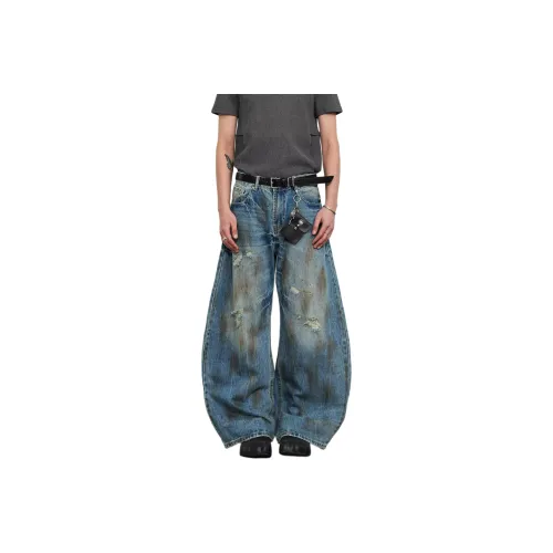 DUATOGE Jeans Men's Vintage Blue 