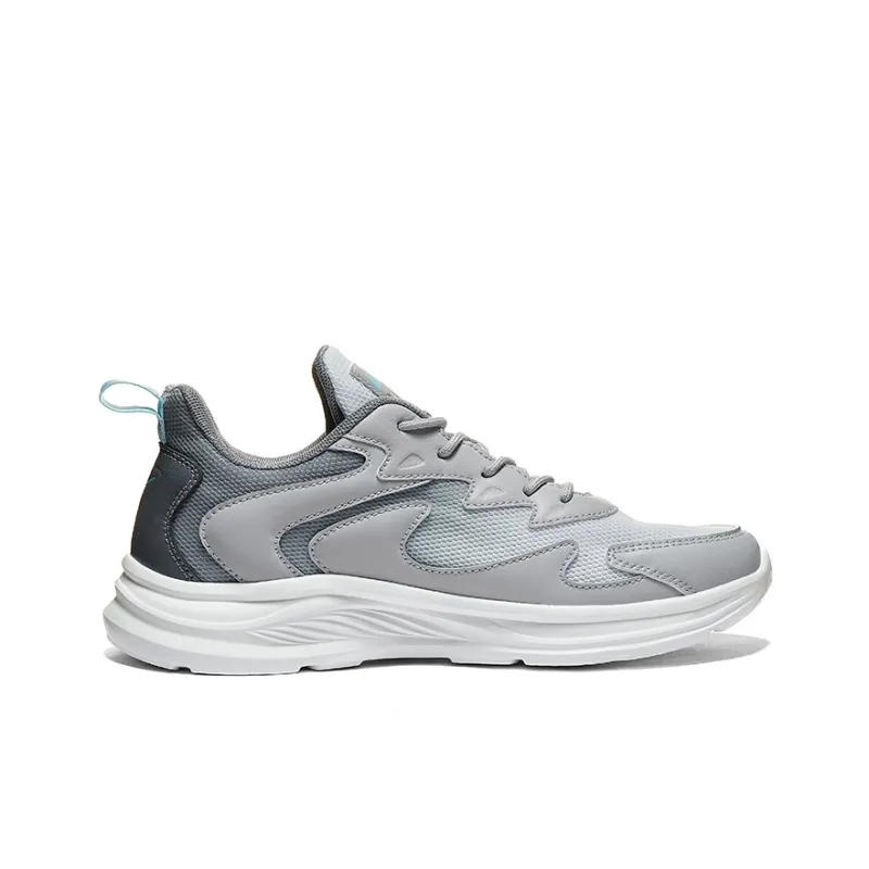 Warrior Wear resistant, Lightweight, Breathable, And Non slip. Low Top Casual Running Shoes Men's Gray White-2