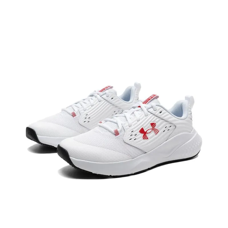 Under Armour Charged Commit Shock Absorbers With Slip Resistant Features Low Top Casual Running Shoes Men's White-1