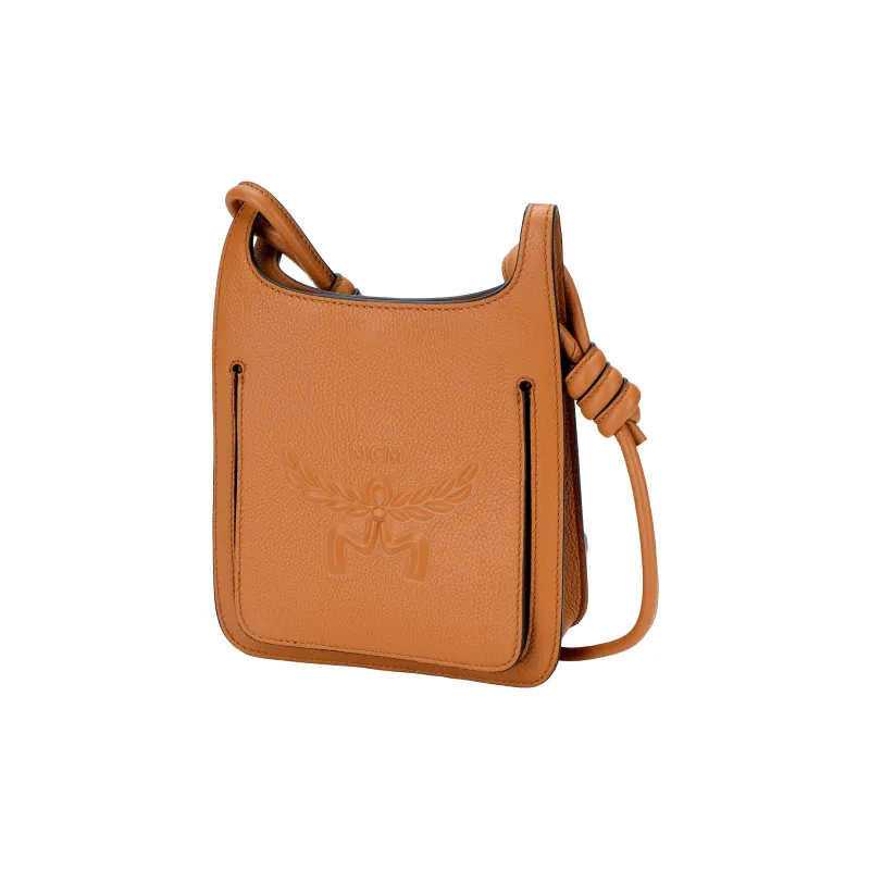 MCM Leather Crossbody Bag, Shoulder Bag Mini Women's Cognac-1