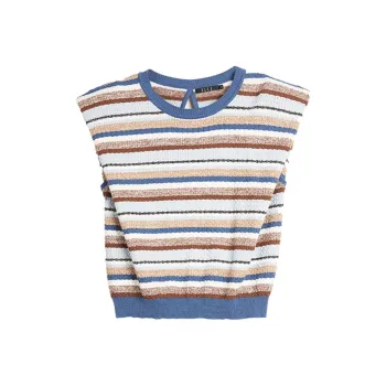 ELLE Set in Sleeve T Shirt Women's Stripes