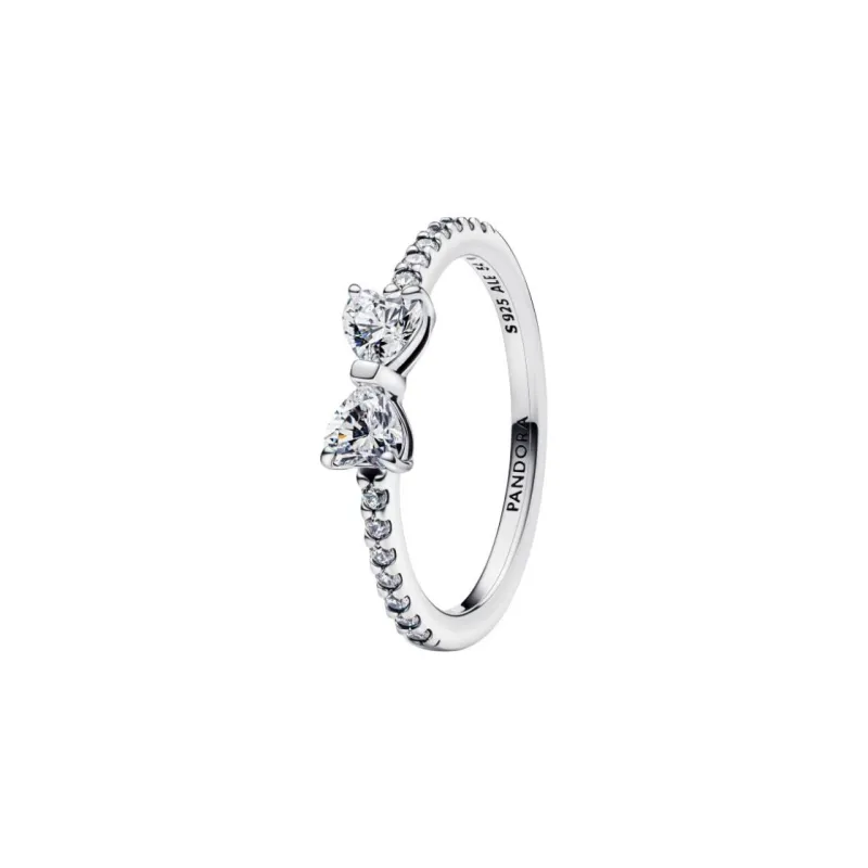 Pandora 925 Sterling Silver, Synthetic Cubic Zirconia Rings Women's Silver-0