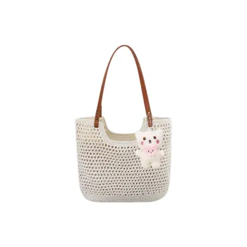 Tonlion Straw Woven Shoulder Bag Women's Beige