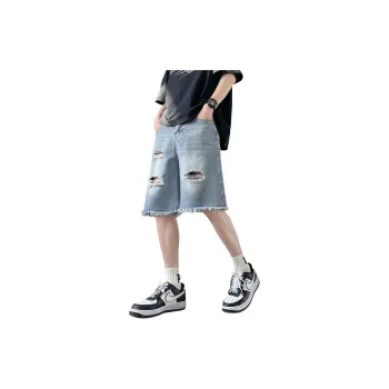 THREEAGAINTHR33 Denim Shorts Unisex