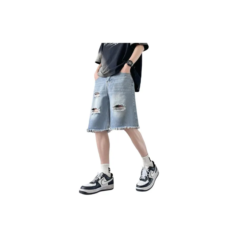 THREEAGAINTHR33 Denim Shorts Unisex-0