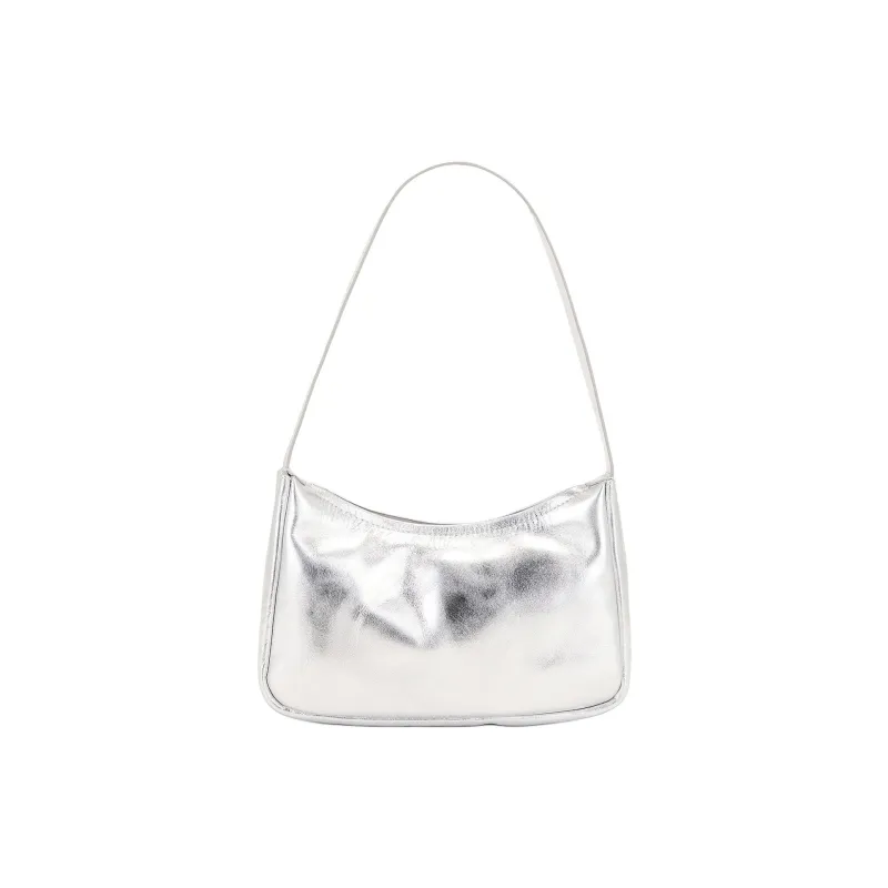 ST. AGNI Leather Handbag, Shoulder Bag Women's Silver-1