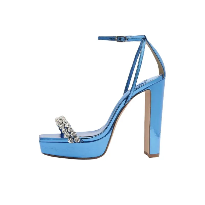 Alexandre Birman Lenny One Strap Sandals 12cm Women's Blue-0