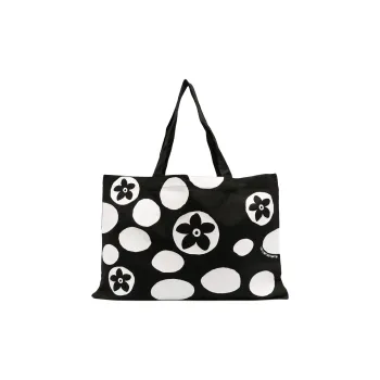 10 CORSO COMO Fabric Tote Bag, Shopping Bag, Handbag, Shoulder Bag Women's Black & White