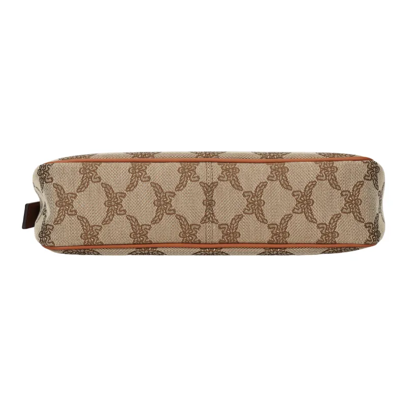 MCM Aren Jacquard Shoulder Bag Shoulder Bag Small Size Women's Beige-6