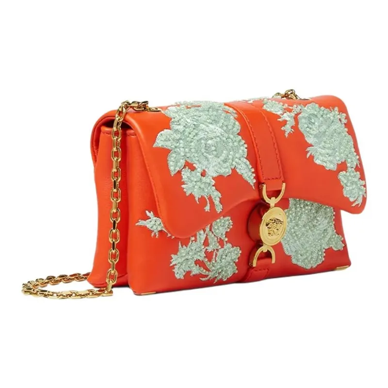 FANSIZHE VERSACE Lambskin Shoulder Bag Women's Orange-1