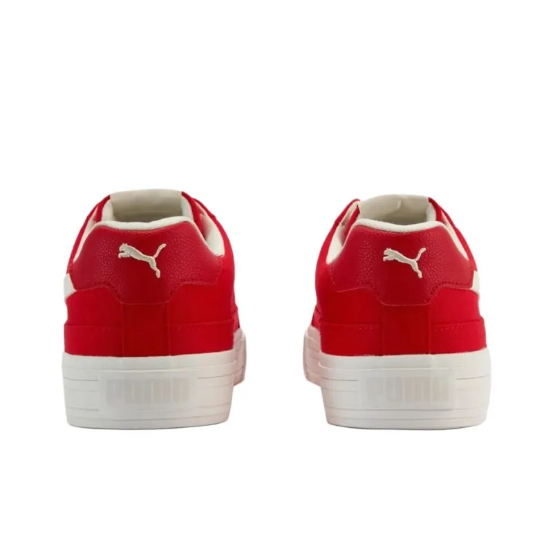 PUMA Court Classic Vulc Anti Slip Wear Resistant Low Top Skateboard Shoes Unisex Red White-3