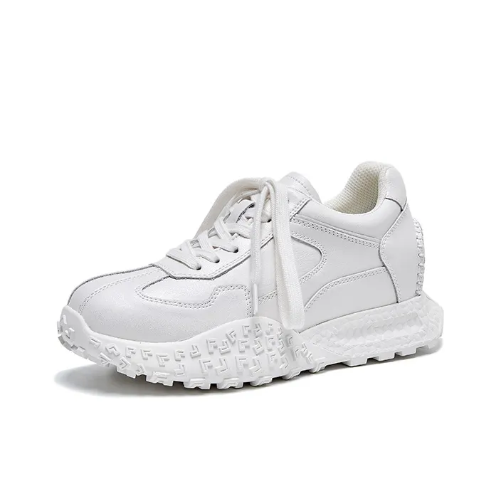 ΛOLUNKΛ Anti Slip And Wear Resistant Height Increasing Low Top Casual Shoes Women's-0