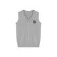 Light Gray Knitted Fabric Sweater Tank Top with+S Letter Badge