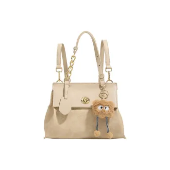 Bullrun Artificial Leather Backpack Women's Khaki