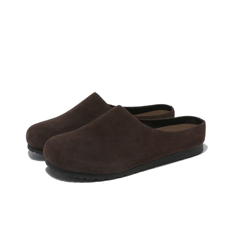 ALI THE FOX Rubber Sole Slip Resistant Closed Toe Slippers Women's Camel-1
