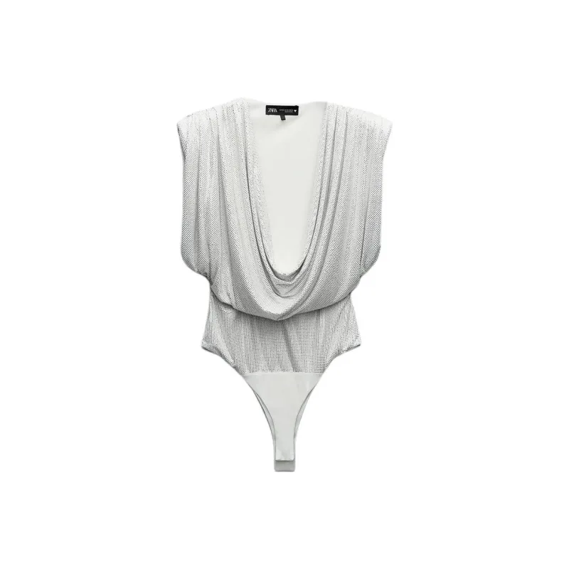 ZARA Bodysuits Women's Silver-0