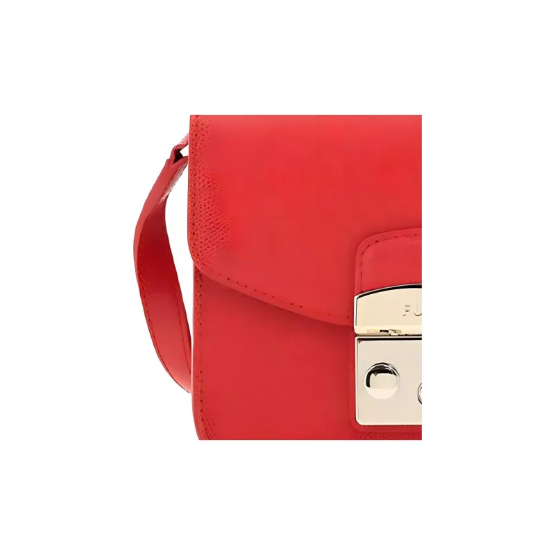 Furla Leather Small Square Bag Shoulder Bag Crossbody Bag Mini Women's Red-2