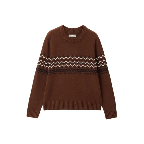 UNIQLO Knitwear Women's Vintage Mixed Color Brown Red
