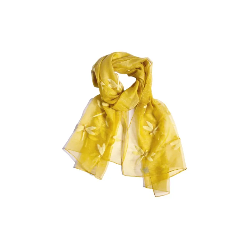 Red Bean Wool Mulberry Silk Blend Silk Scarves Women's-5