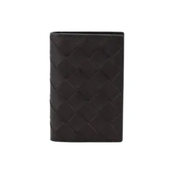 Bottega Veneta Intrecciato Cow Leather Wallet Men's Dark Brown