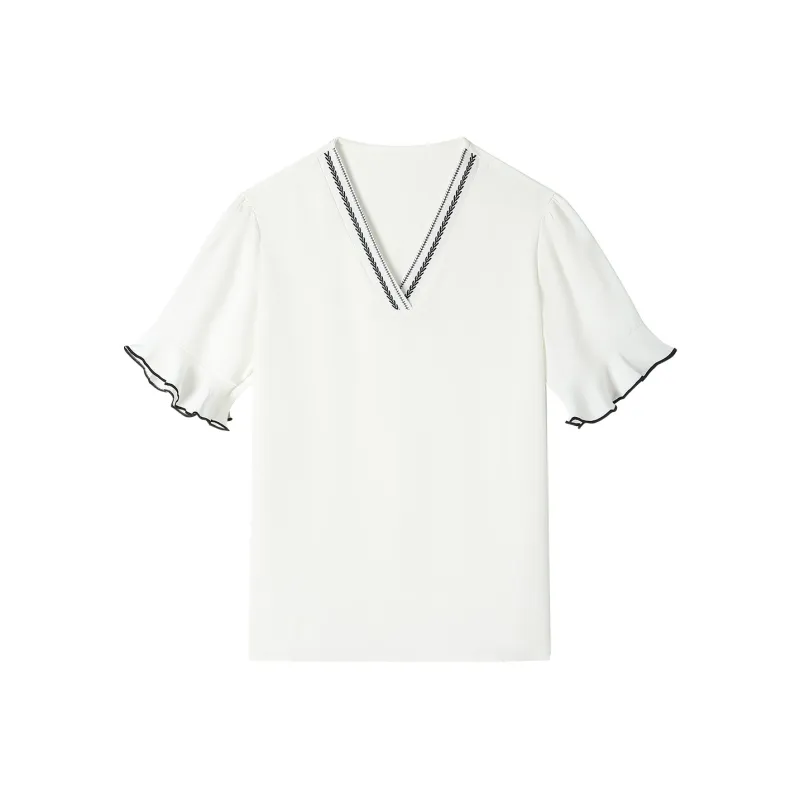 H YXIANG Chiffon Shirts Women's-4