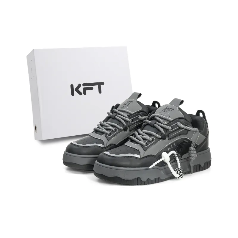 KFT Puffy Shoes Cushioning, Abrasion Resistant, Height Increasing Low Top Skateboard Shoes Unisex-14