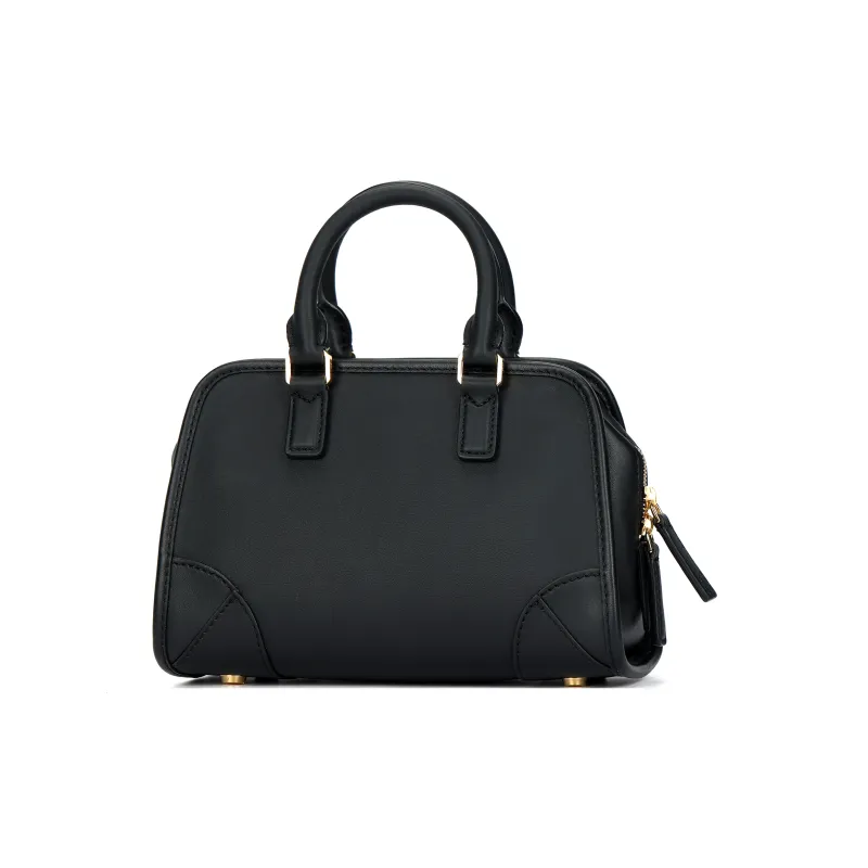 MCM Aren Leather Boston Bag Shoulder Bag Crossbody Bag Handbag Mini Women's Black-2