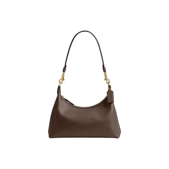 COACH Juliet Glove Tanned Leather Shoulder Bag Large Size Women's Chocolate Brown