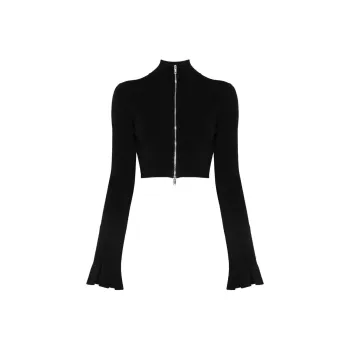 NANUSHKA Izan Fringed Zip Up Cardigan