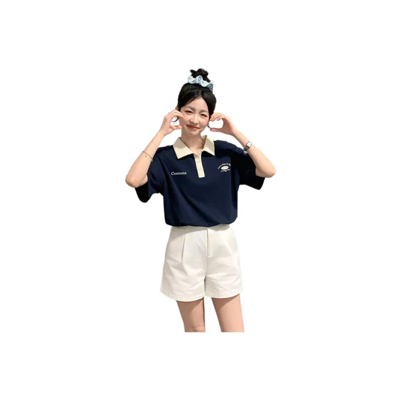 Tonlion Polo Shirt Women's Navy Blue-0