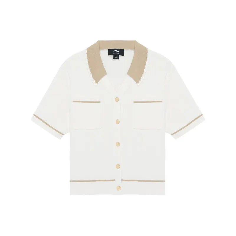 LI NING 1990 Classic Collection Polo Shirt Women's Ivory-0