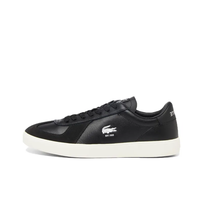 LACOSTE BASESHOT Anti Slip Wear Resistant Low Top Skateboard Shoes Men's Black-0