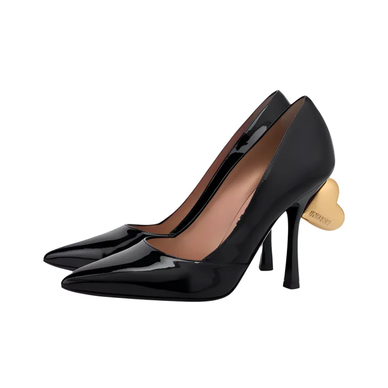MOSCHINO Heart Embellished Pointed Toe Pumps-2