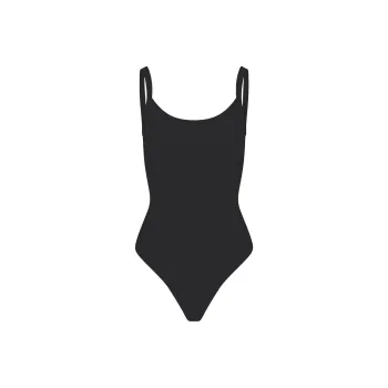 SKIMS COTTON JERSEY SCOOP NECK BODYSUIT Jumpsuit Women's SOOT/Smoke Gray