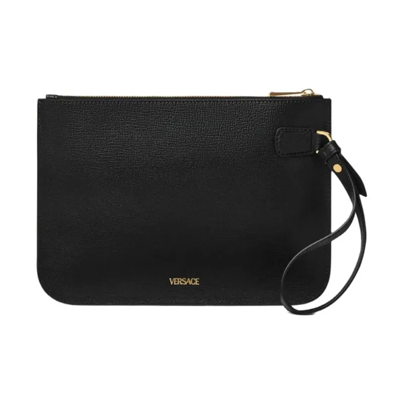 FANSIZHE Goatskin Clutch Small Size Men's Black-3