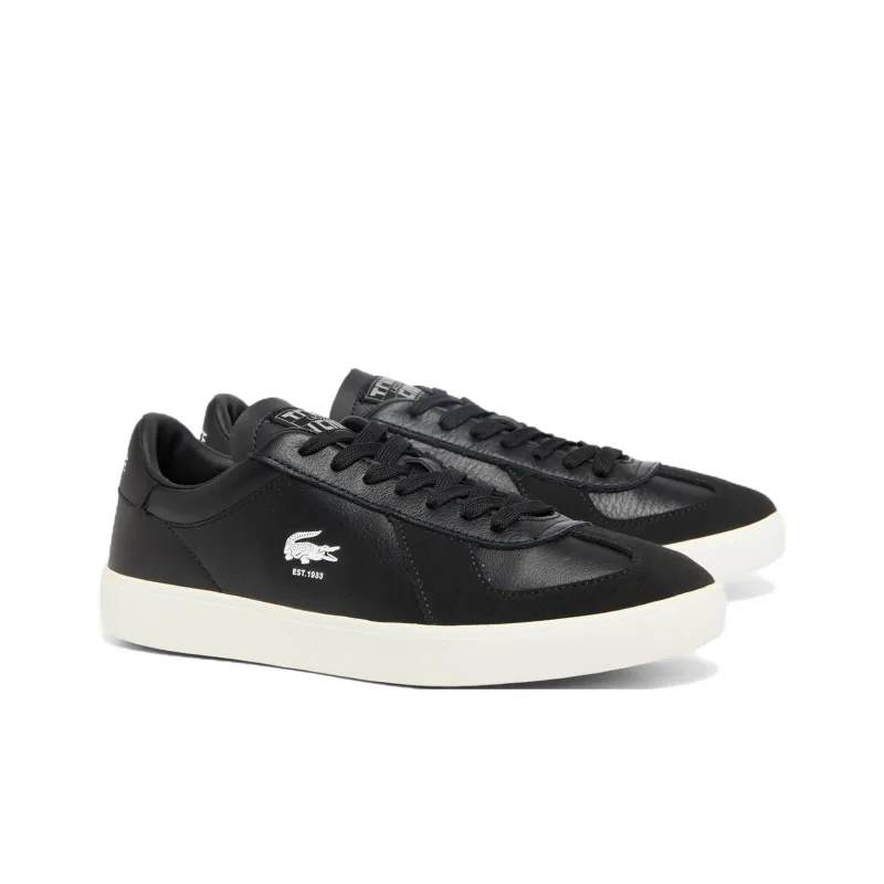 LACOSTE BASESHOT Anti Slip Wear Resistant Low Top Skateboard Shoes Men's Black-2