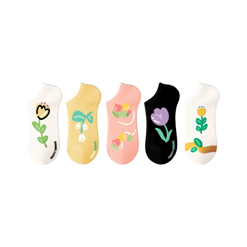 Happylemon No Show Socks Women's 5 Pack-7