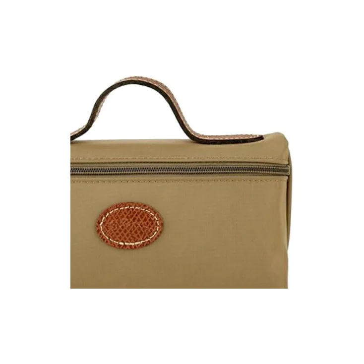 LONGCHAMP Le Pliage Canvas Makeup Bags Clutches Women's Sand Gray-4