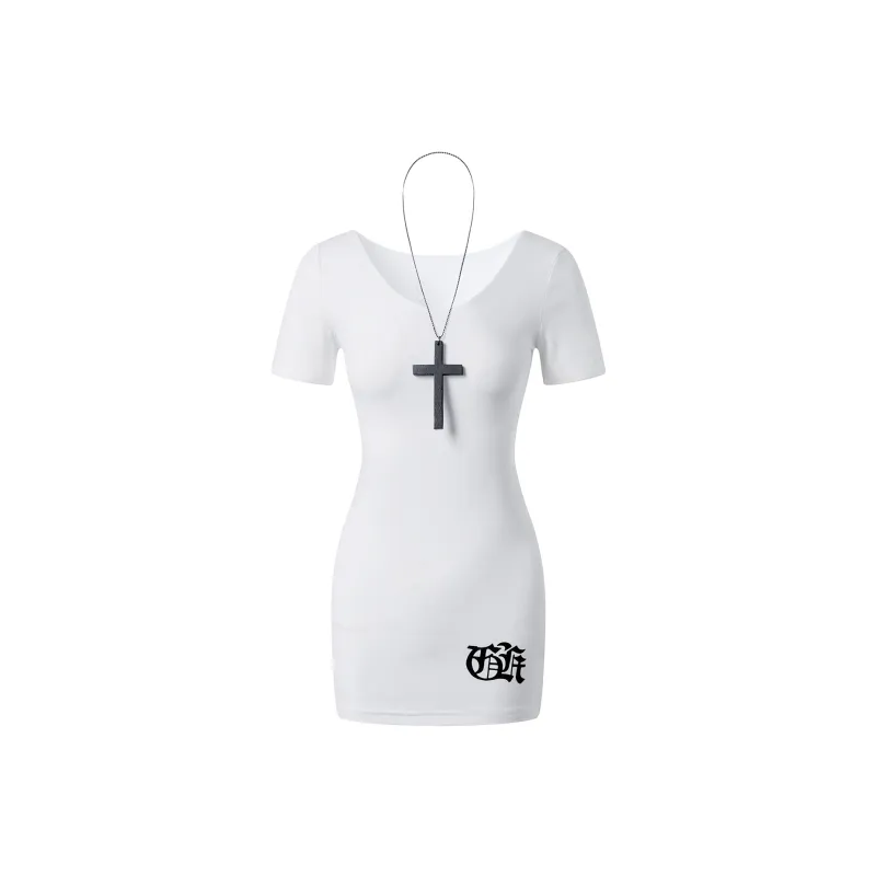 FOASIS Short Sleeved Dress Women's White-2