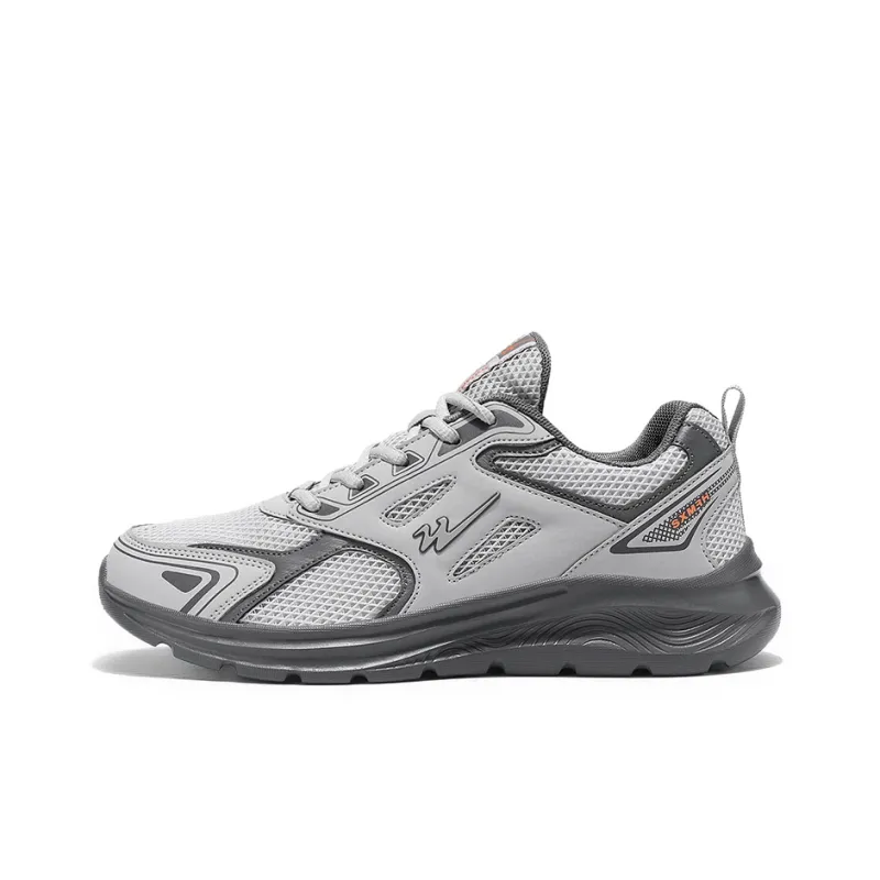 Binary Running Shoes Men Low Top Light Gray/White/Orange-0