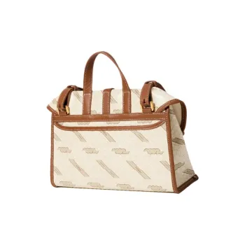 Songmont Fabric Small Crossbody Bag Handbag Trumpets Women's Morning White/Evening Brown