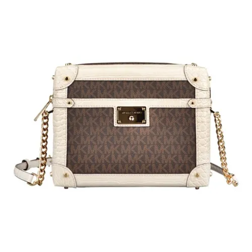 MICHAEL KORS MICHAEL KORS Handbag Collection Heodora PVC Box Bag, Shoulder Bag Women's Brown & Ecru